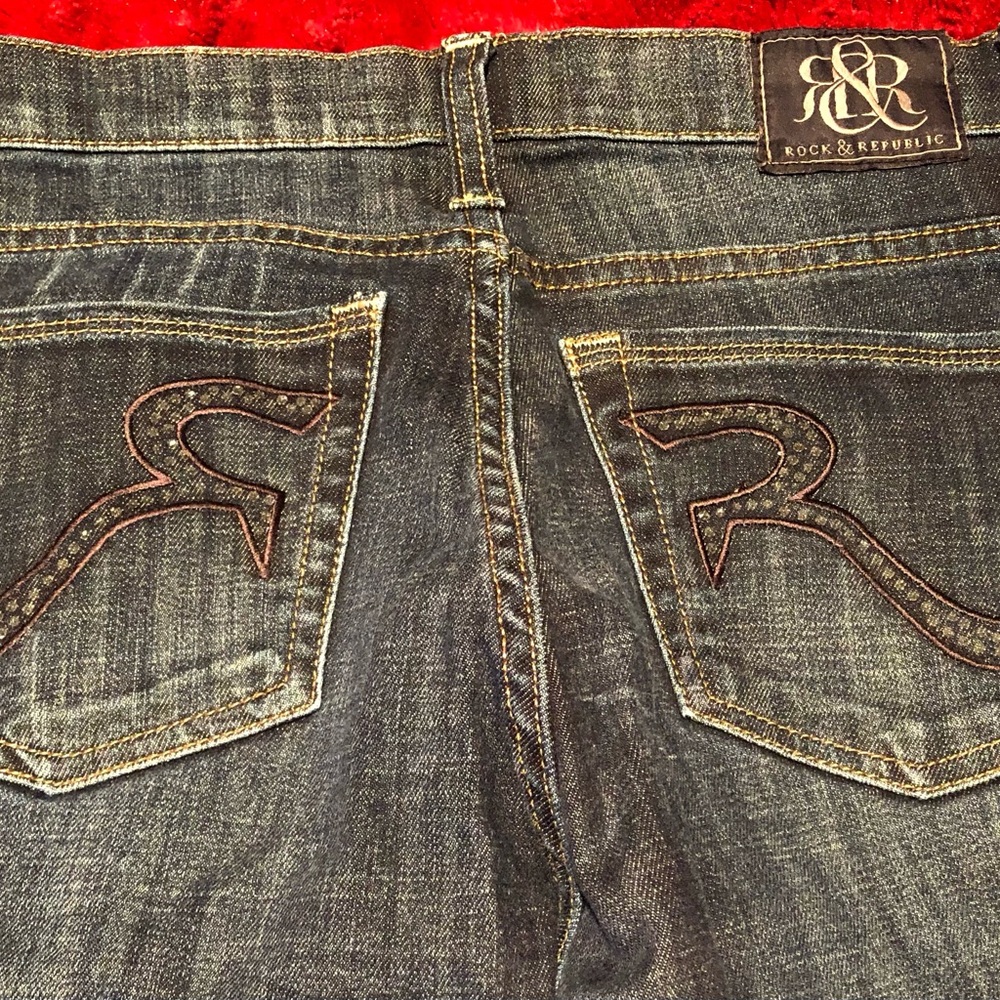 Rock & Republic Kasandra Bootcut Dark Denim Jeans Stretch Chic Edgy (Size 6L) - Picture 13 of 14